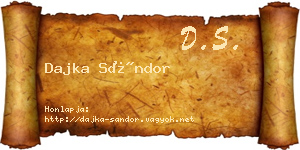 Dajka Sándor névjegykártya