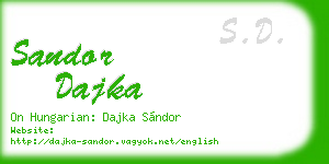 sandor dajka business card